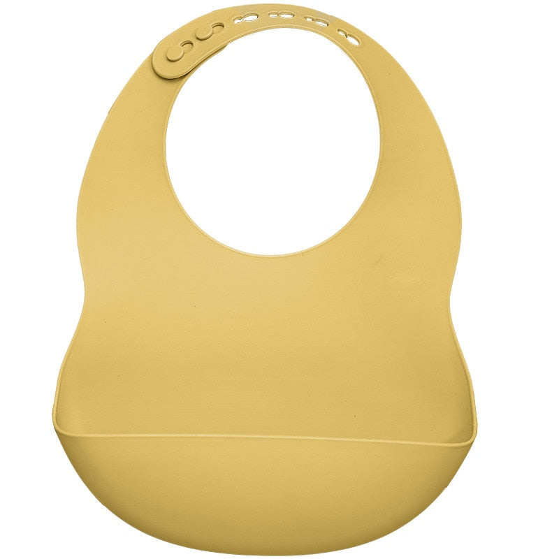 1 Piece Soft Silicone Bib - Waterproof Bib, Food Grade Silicone