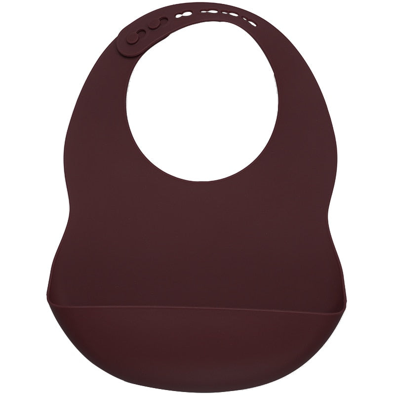 1 Piece Soft Silicone Bib - Waterproof Bib, Food Grade Silicone