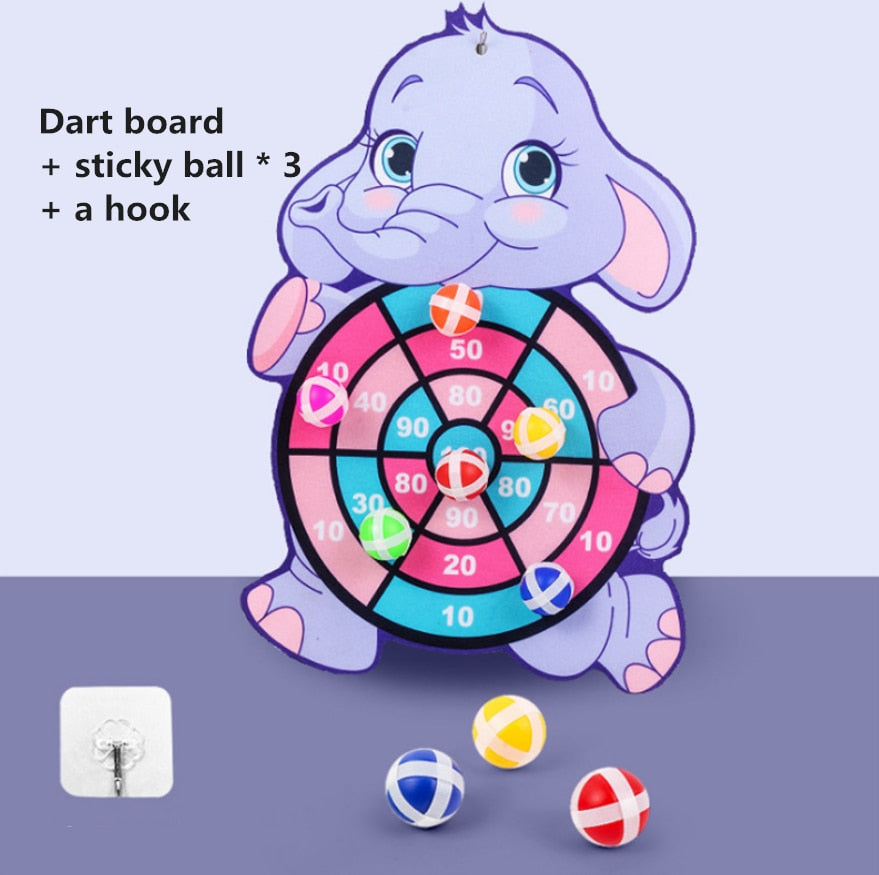 Cartoon Animal Dart Board/Sticky Ball Board - Family Interactive Educational Toy