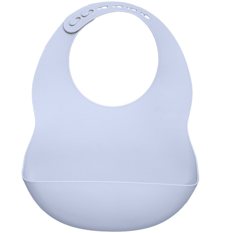 1 Piece Soft Silicone Bib - Waterproof Bib, Food Grade Silicone