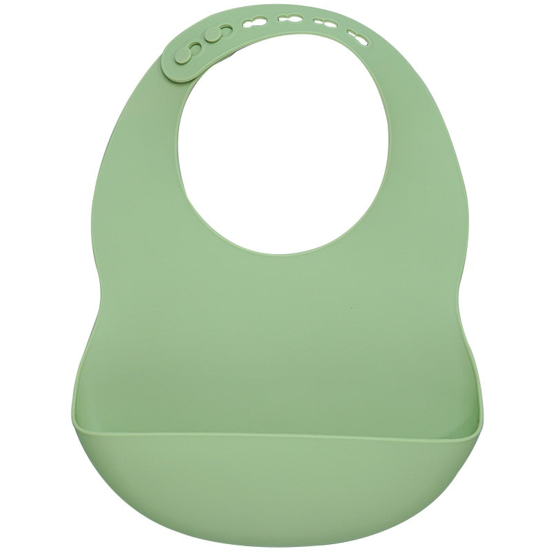 1 Piece Soft Silicone Bib - Waterproof Bib, Food Grade Silicone