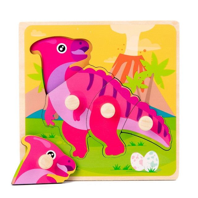 Montessori Wooden Puzzle - Cartoon style