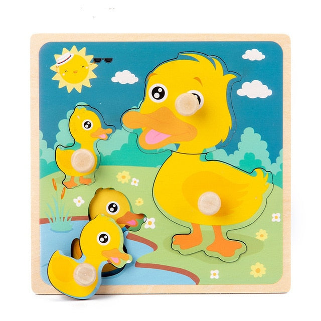 Montessori Wooden Puzzle - Cartoon style