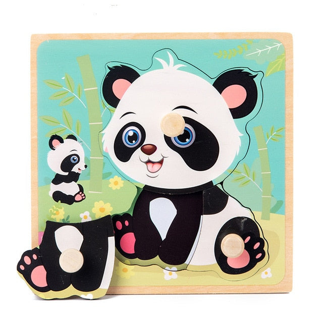 Montessori Wooden Puzzle - Cartoon style