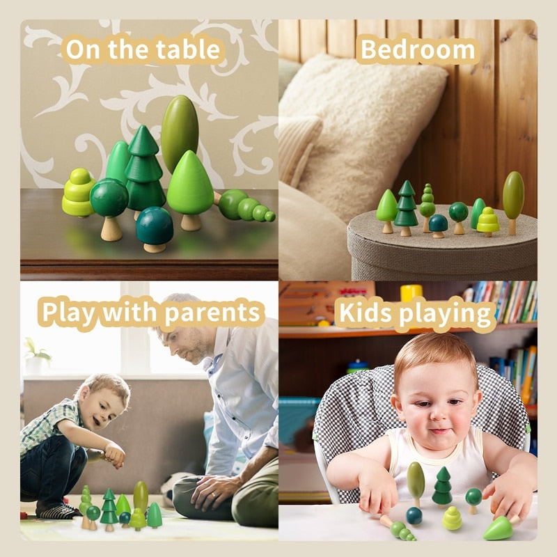 Wooden Blocks in various shapes -  Montessori Educational Wooden Toys