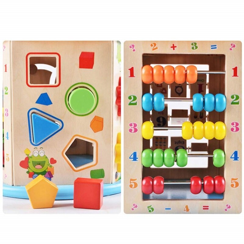 8 in 1 Baby Busy Board - Montessori Toy for Children - Wooden Cube