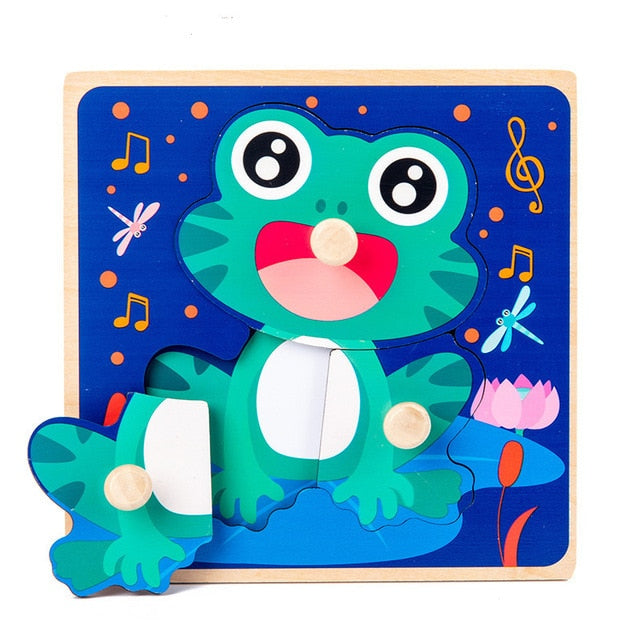 Montessori Wooden Puzzle - Cartoon style