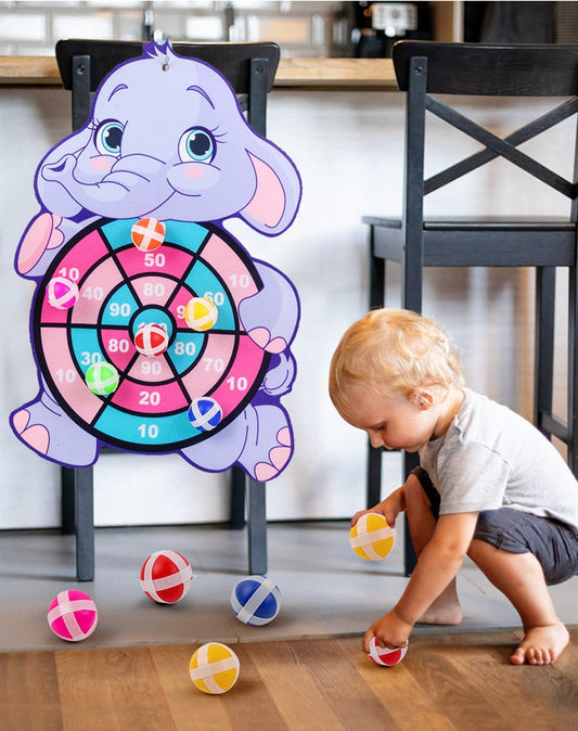 Cartoon Animal Dart Board/Sticky Ball Board - Family Interactive Educational Toy