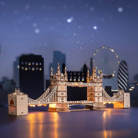 3D Wooden Puzzle - Big Ben, Tower Bridge, Pagoda Building and Arc de Triomphe