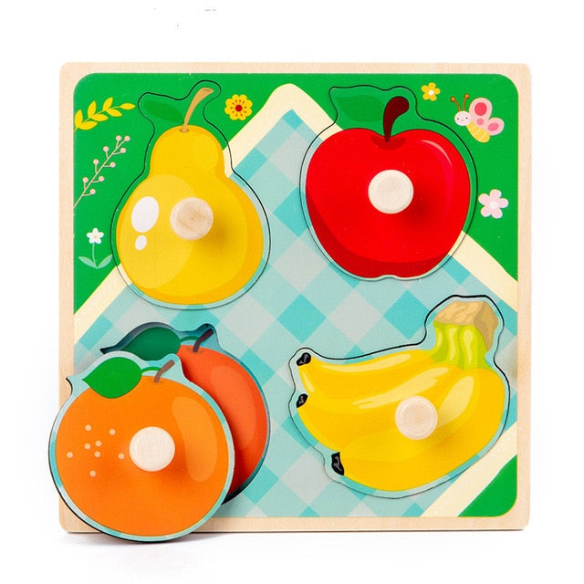 Montessori Wooden Puzzle - Cartoon style