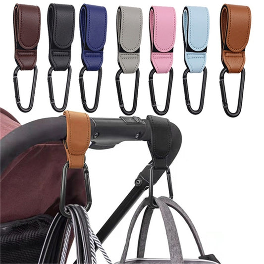 Leather Baby Pram Hook - Various Colours