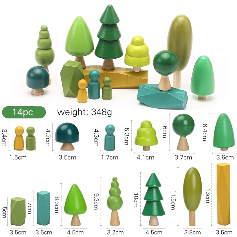 Wooden Blocks in various shapes -  Montessori Educational Wooden Toys