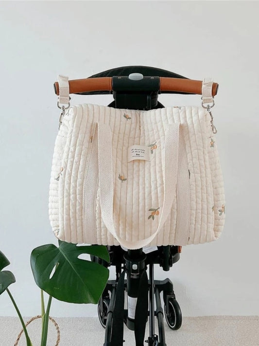Newborn Baby Care Bag / Shoulder Bag - Quilted Stroller Organizer