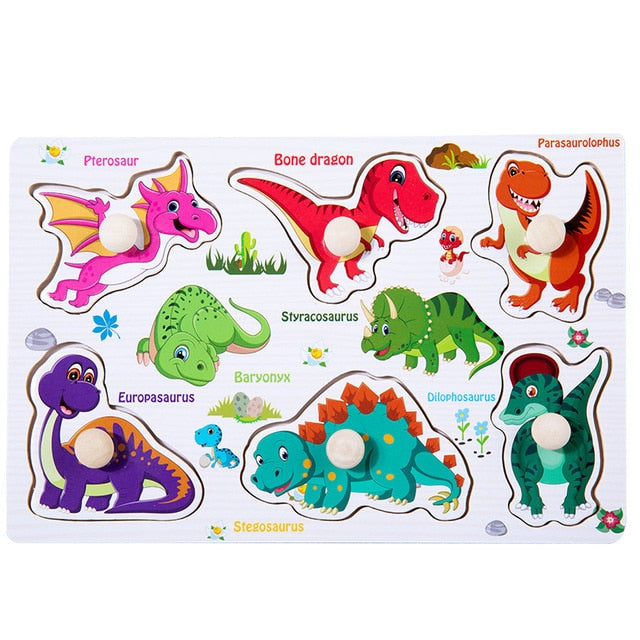 Montessori Wooden Puzzle - Cartoon style